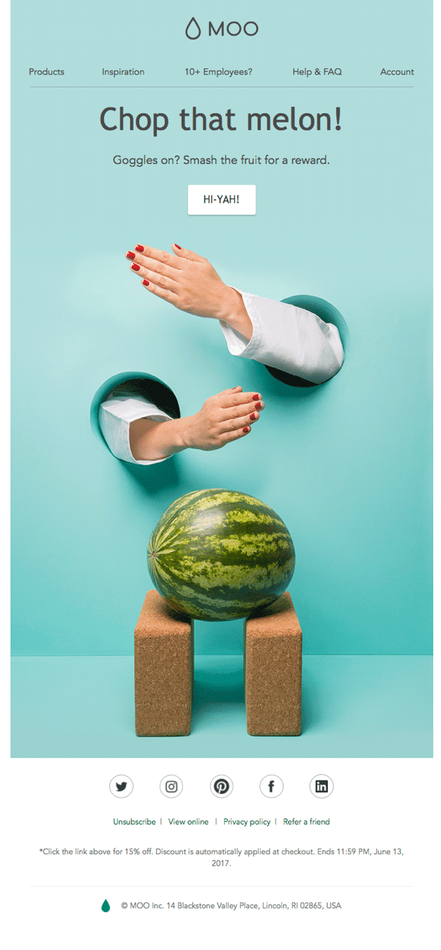 interactive GIF in email example - Moo