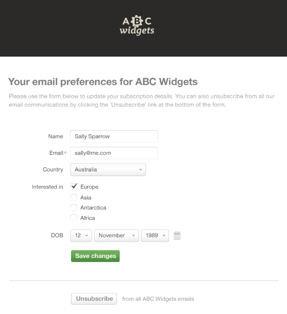 Implement a preference center so email recipients can adjust their notification rings to their liking without having to miss out on the pertinent information