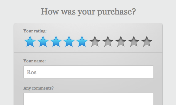 star rating reviews feedback email