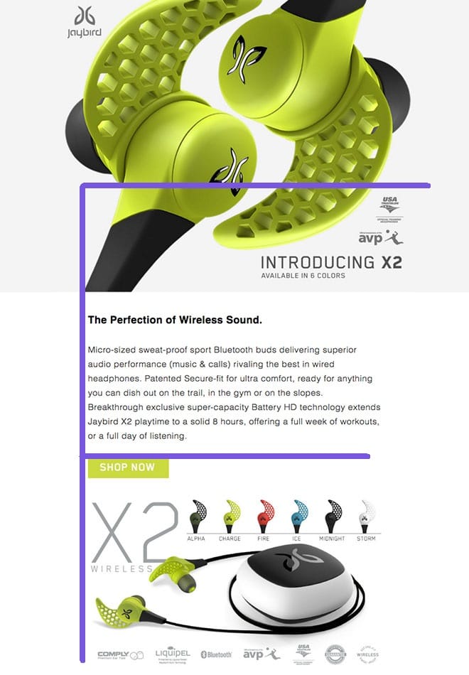 Jaybird's email is easy to read for people who skim
