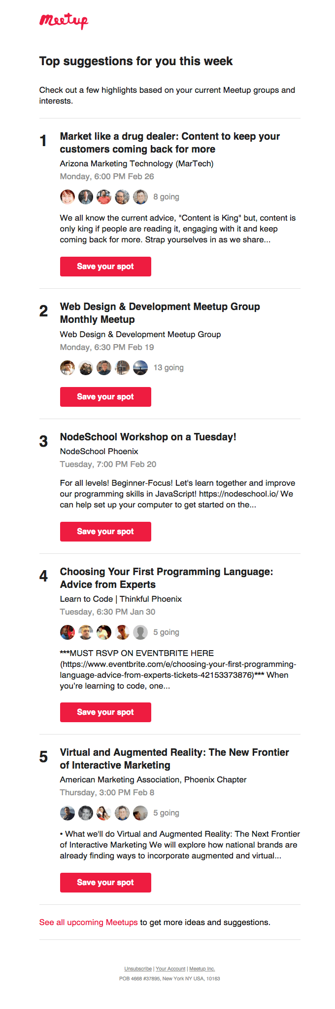 Meetup invite email example