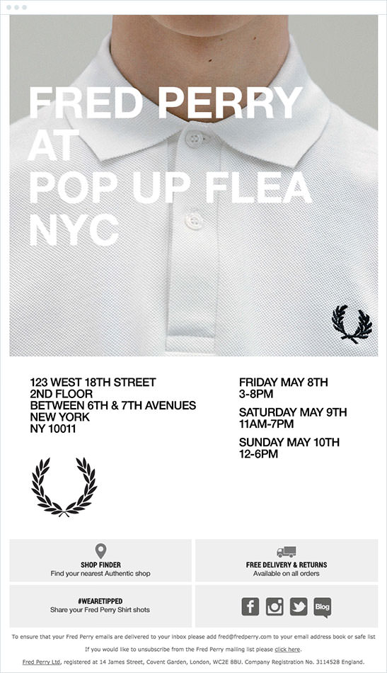 Fred Perry event email 