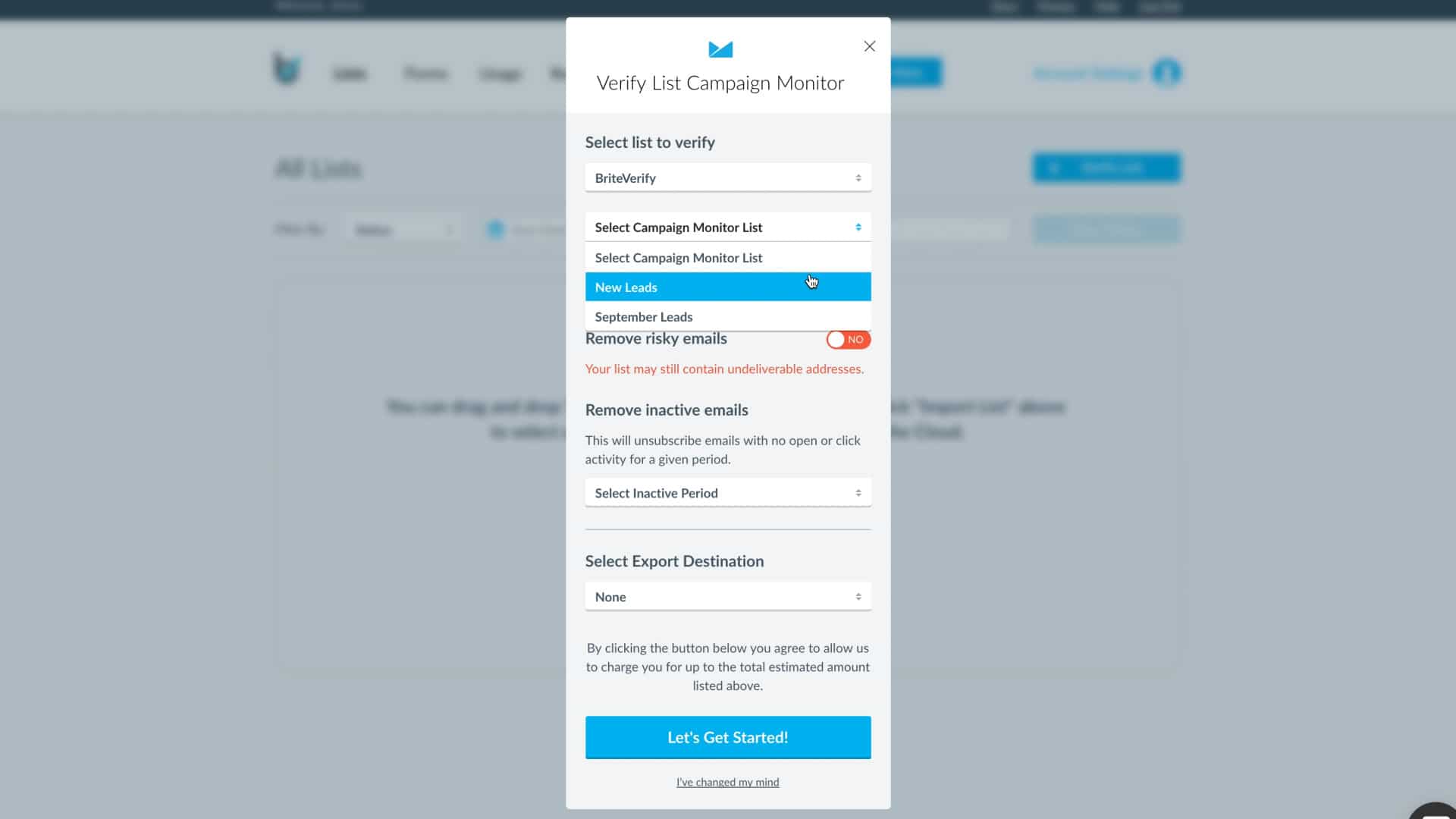 BriteVerify Email Marketing Integration Campaign Monitor