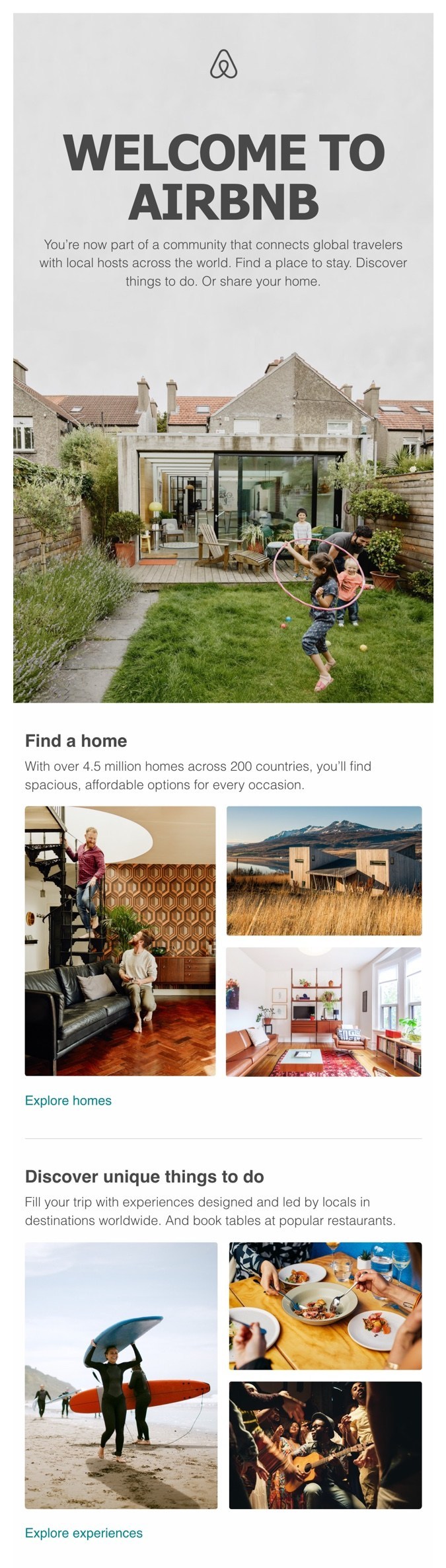 Airbnb email example - How to use a welcome email to engage your subscribers