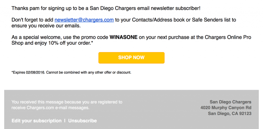 unsubscribe link in email example