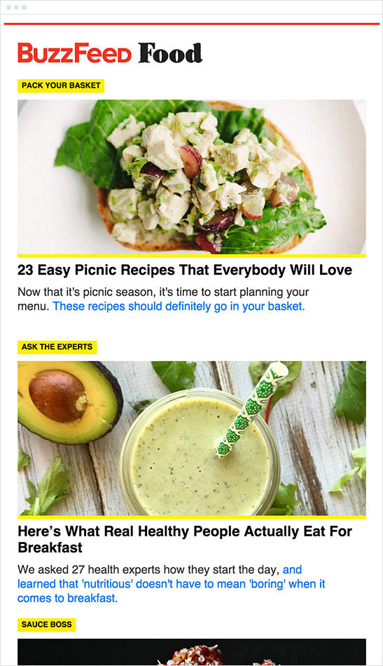 BuzzFeed email newsletter