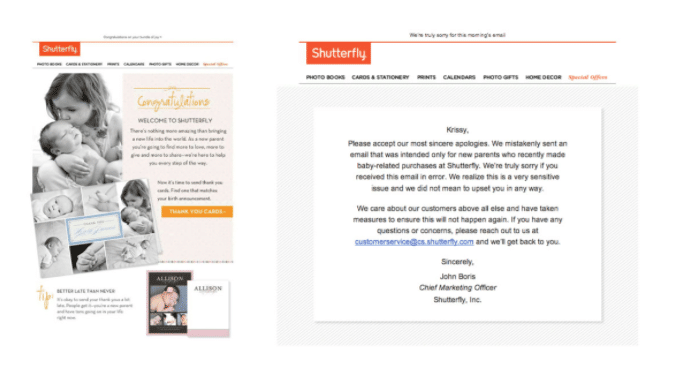 Shutterfly email example