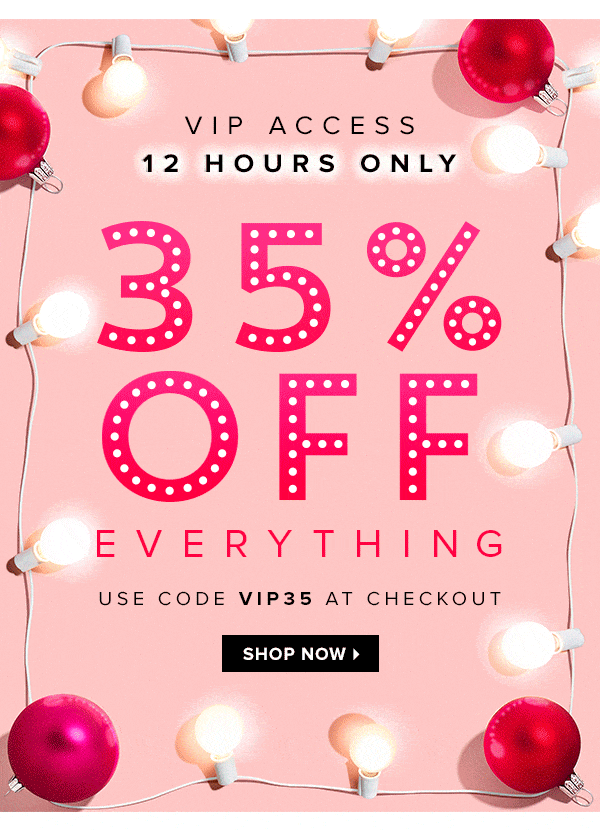 BaubleBar sent out this email with a 35% off coupon to their VIP customers during the holiday season.