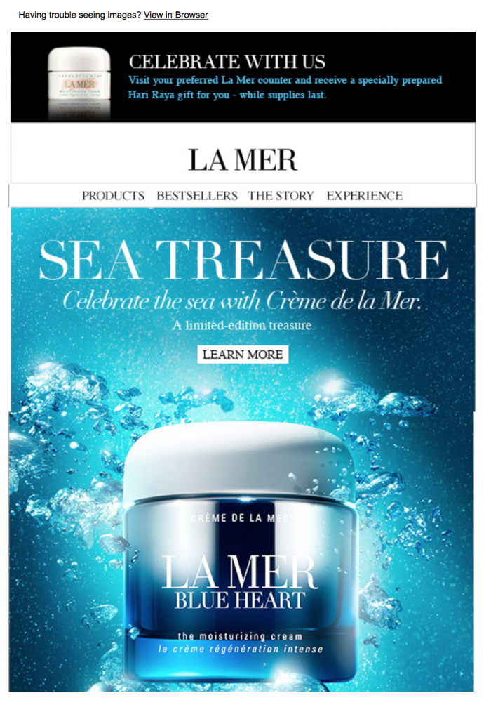 La Mer email example