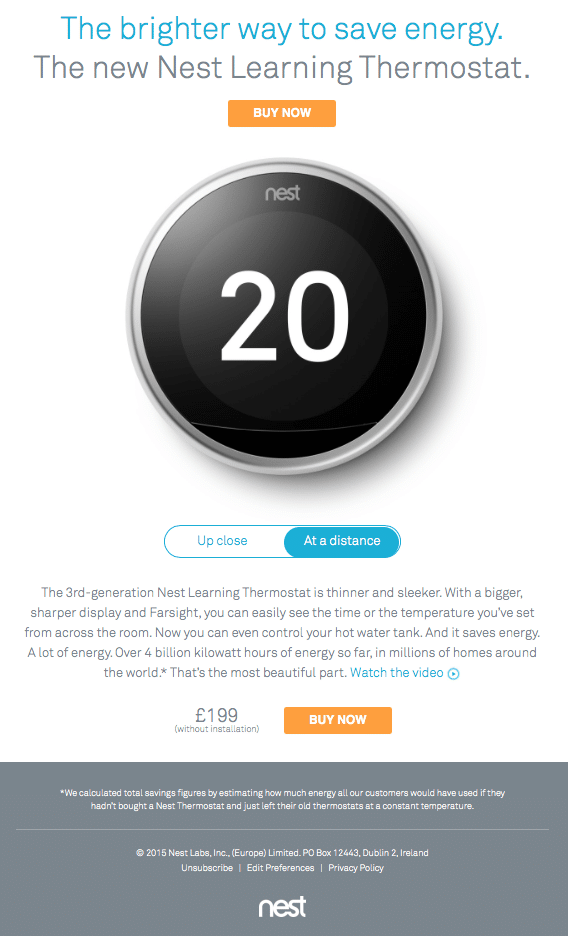 Animated GIF in email from Nest 