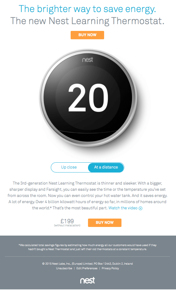 Animated GIF in email from Nest