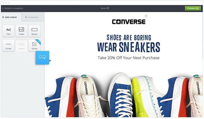 converse drag and drop builder