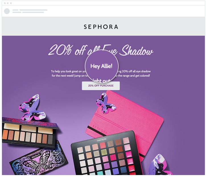 Sephora - Personalize Email Content with First Name