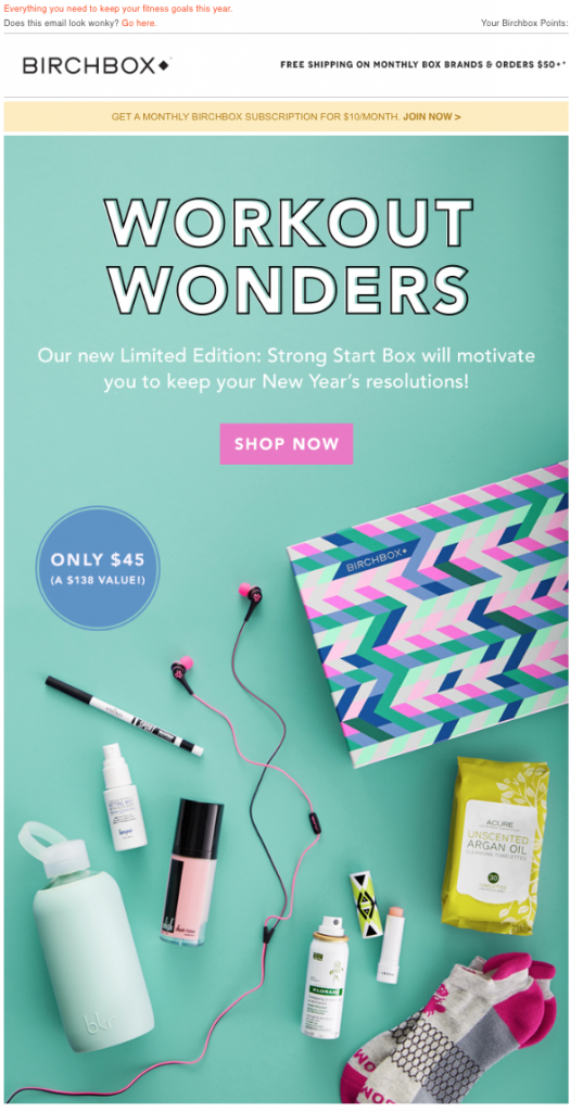 Birchbox Urgency Email Copy