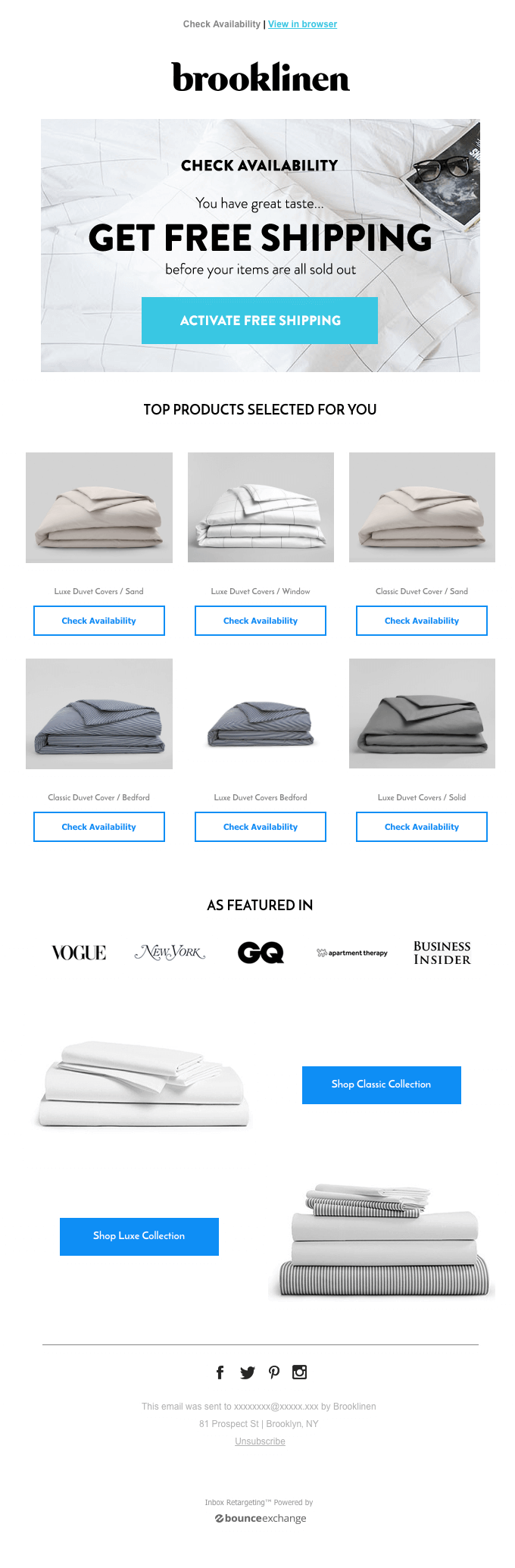 Product Recommendations email