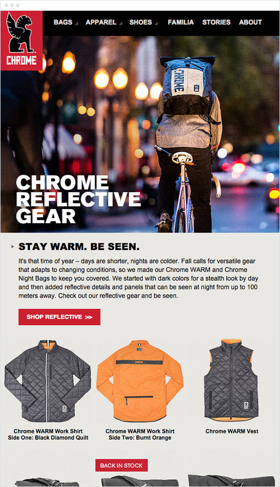 Chrome Industries Email Marketing