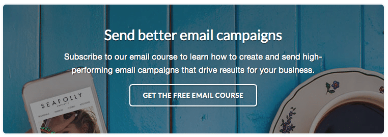 Campaign Monitor email course CTA