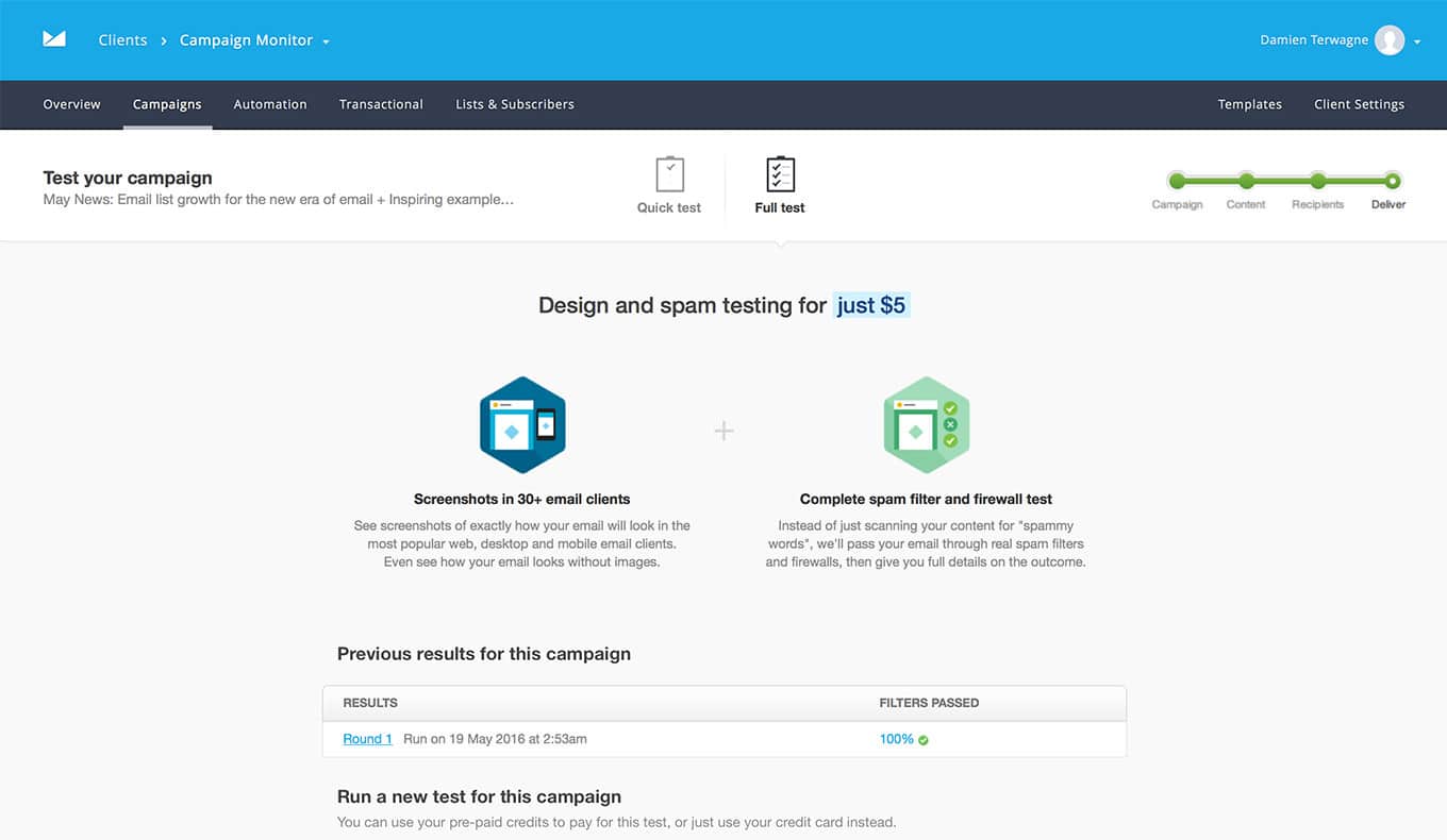 Campaign Monitor - Test Your Email Campaign