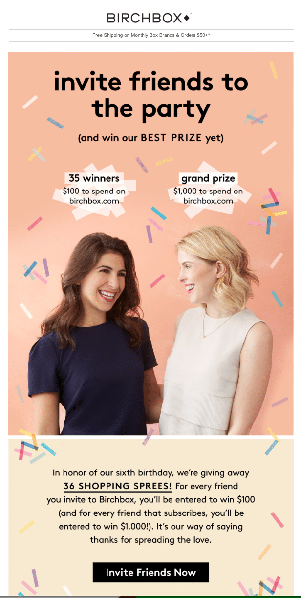 Birchbox birthday email 