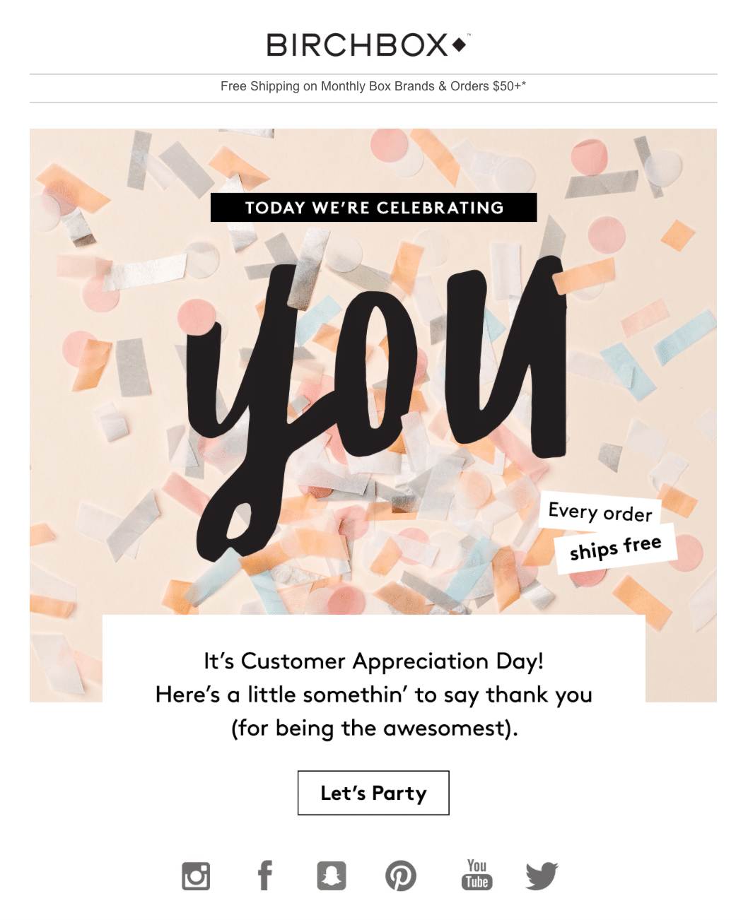 Personalized email from Birchbox