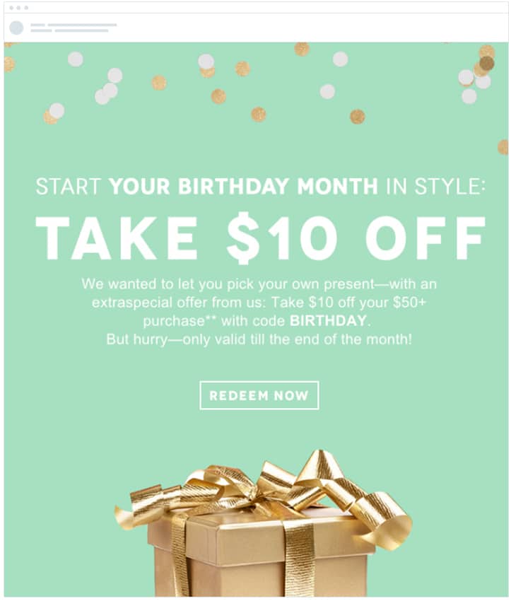 birthday emails ecommerce