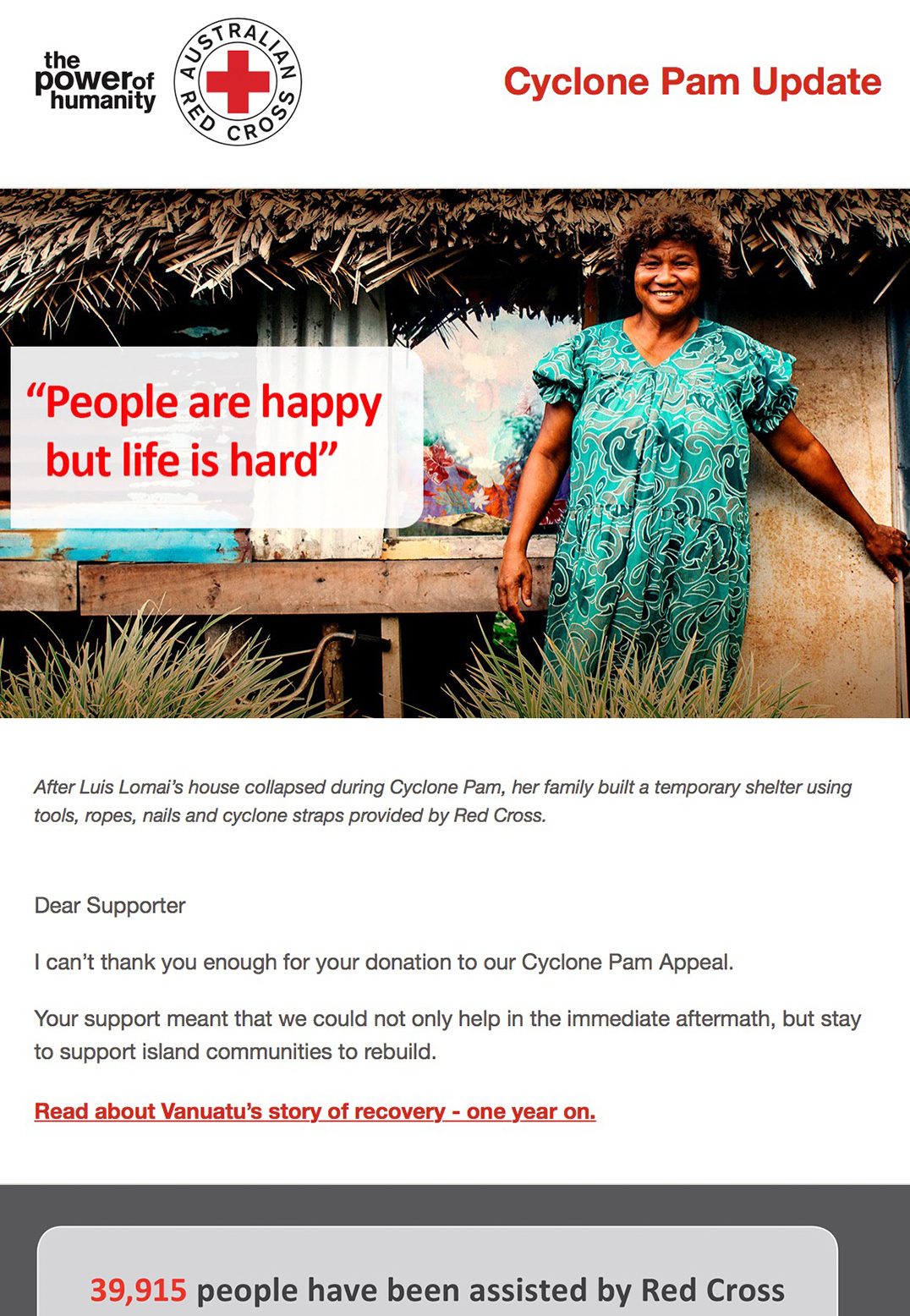 Here’s an example of good storytelling in an email: