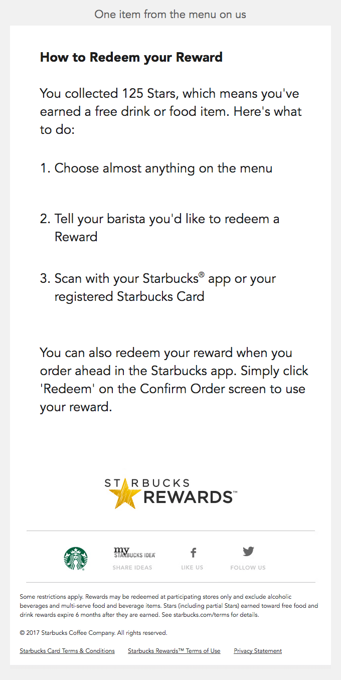 starbucks rewards loyal customers