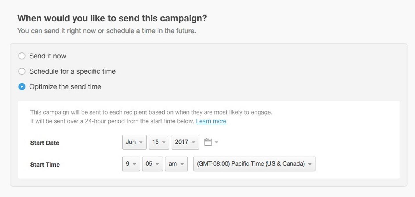Scheduling your email campaign with Campaign Monitor 