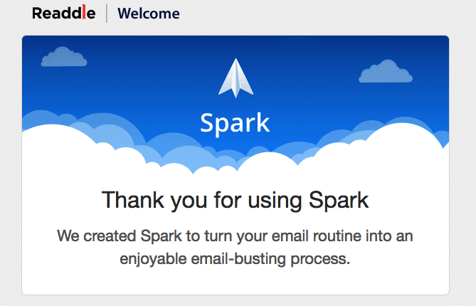 Spark – Content Marketing – Thank You Email
