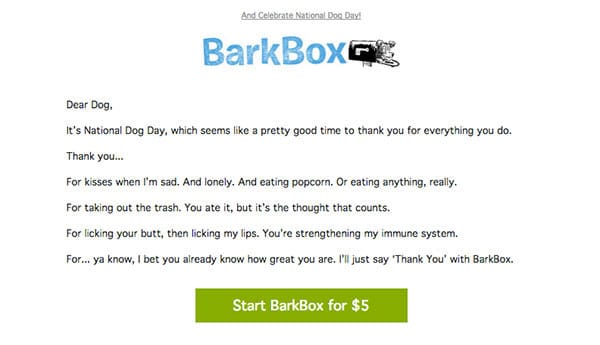 BarkBox – Email Campaign - Storytelling