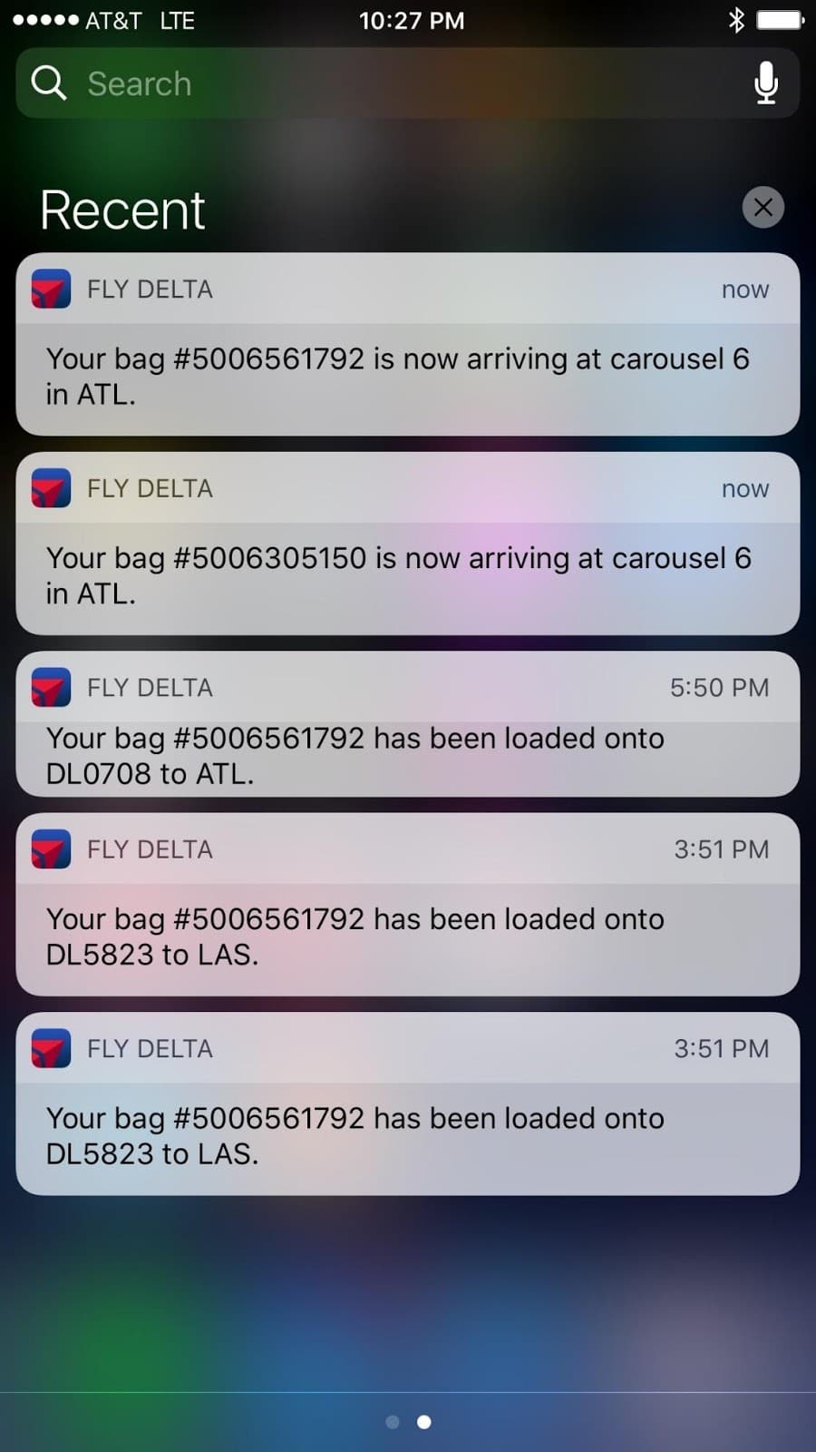 Delta travelers can now track their bags via a RFID chip through the app. 