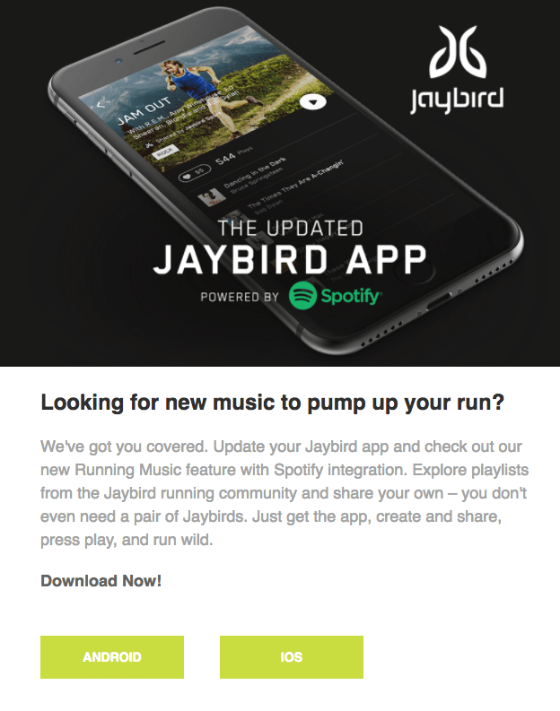 Jaybird Customer Retention Free Music App