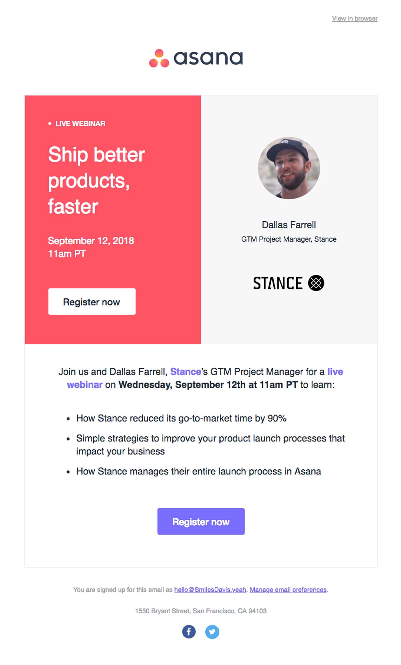 Webinar email invite example