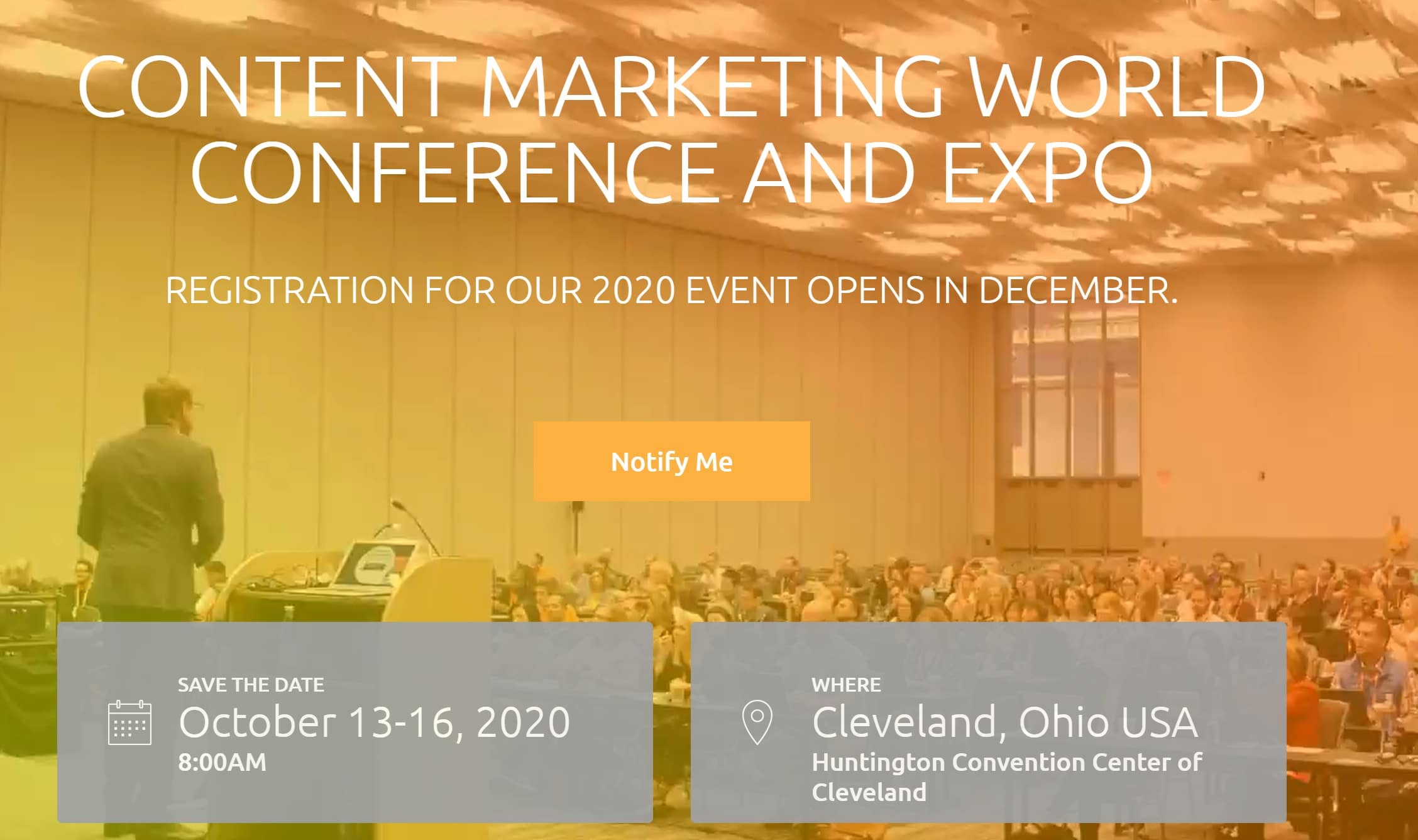  Content Marketing World event information