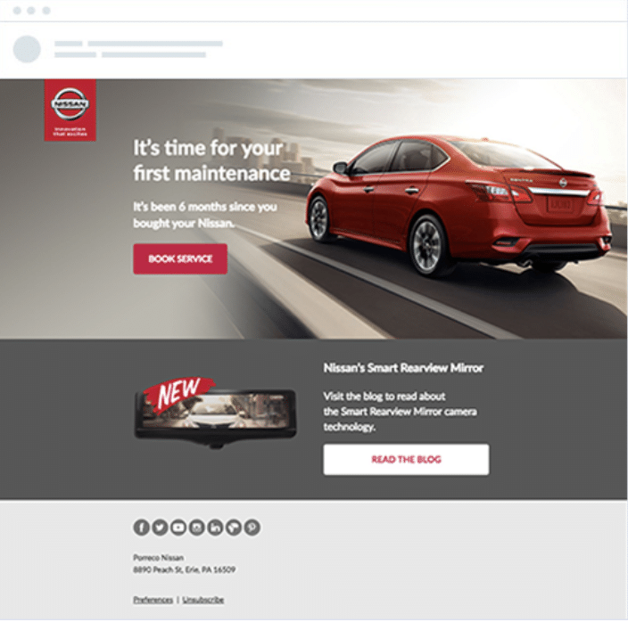 Nissan – Email Personalization – Maintenance Reminder Email