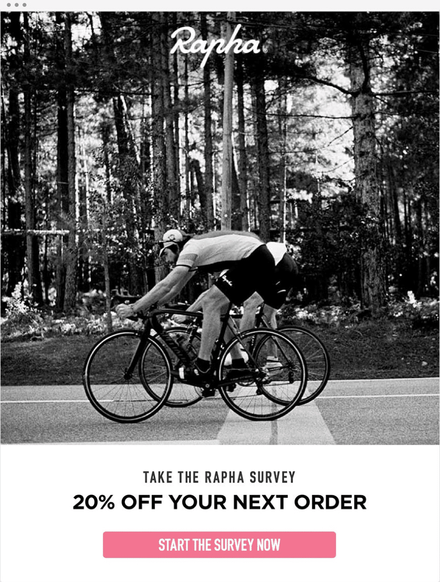 Rapha Email Marketing Surveys