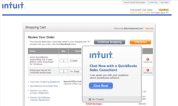 Intuit Live Chat Increased Conversions and Sales