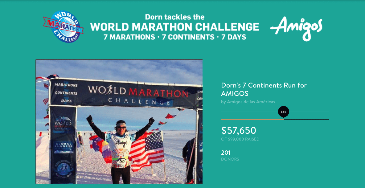  Engaging campaign to excite supporters – Dorn world marathon challenge example
