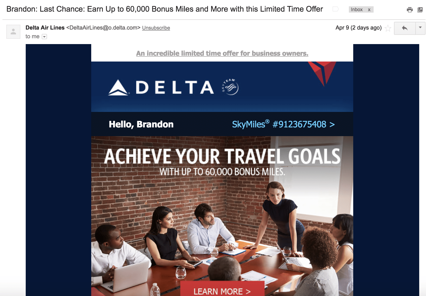 Delta – Personalized Email Subject Lines