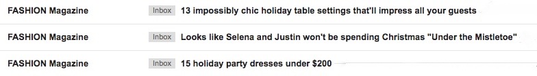 Fashion – Holiday Email Subject Line