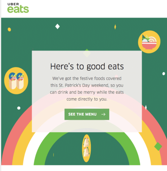 Uber Eats – Email Copy with Call to Action