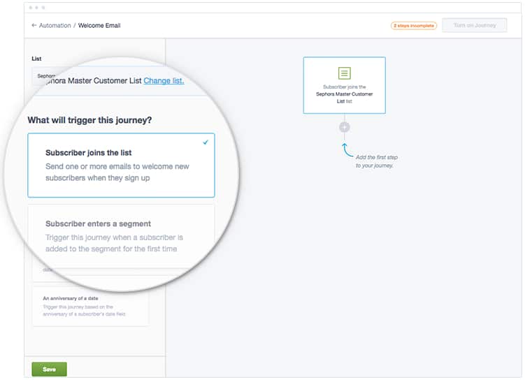 Campaign Monitor – Marketing Automation – Trigger Journey