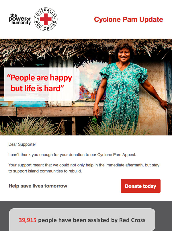 Red Cross – Nonprofit Email Marketing - Content