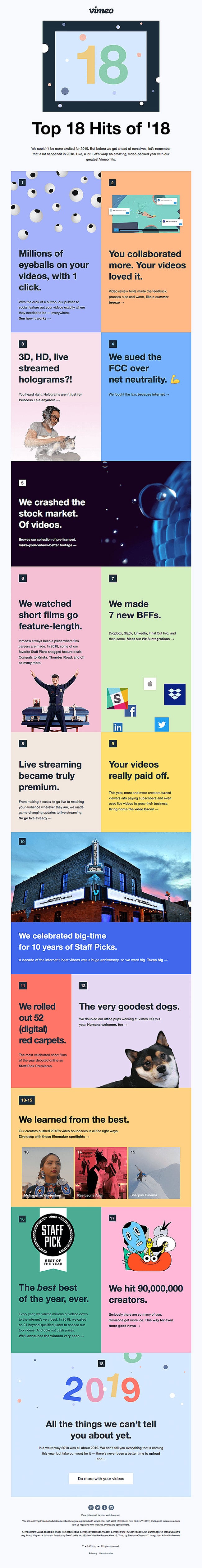 Vimeo’s themed newsletter reads like a good book