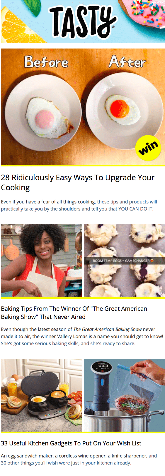 Buzzfeed – Personalized Email Newsletter - Cooking