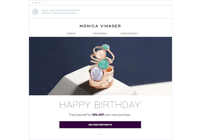 Monica Vinader personalized email