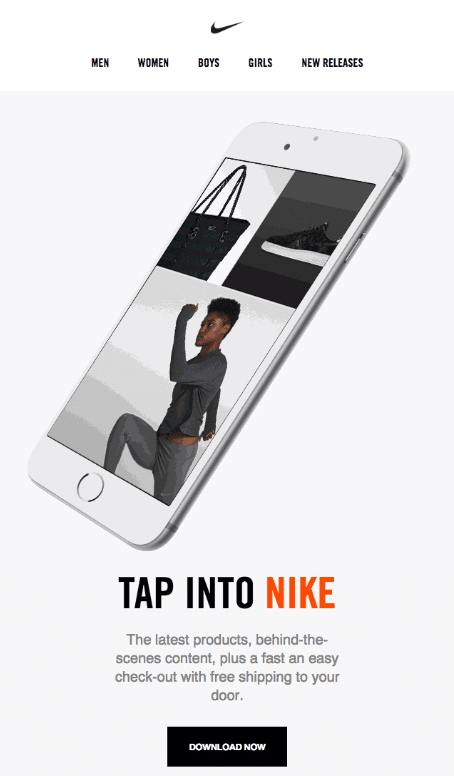 Nike mobile-friendly email example