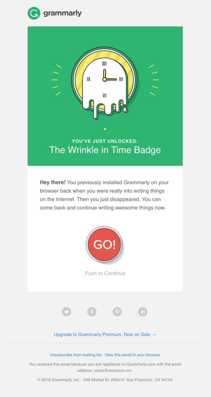 Grammarly Re-Engagement Email