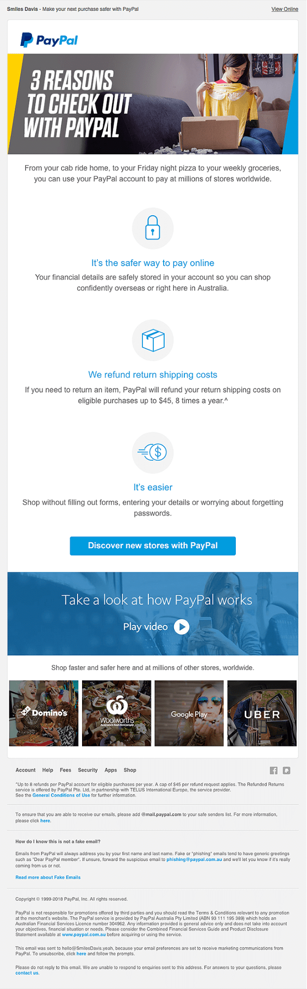 Paypal Onboarding Email