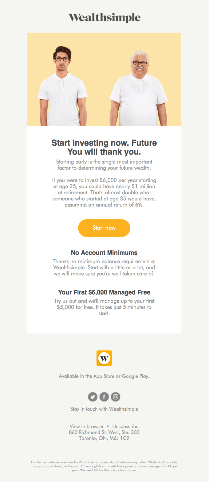 Wealthsimple Promotional Email